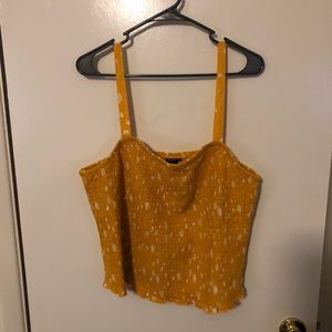 TORRID Yellow Floral Challis Smocked Crop Cami